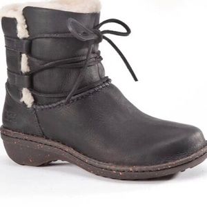Dark Brown/Black Ugg wool lined ankle winter boots